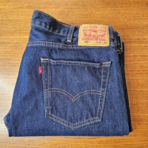 Levi Strauss, 505 Men's Dark Blue Denim, Jeans, 40W/32L, New